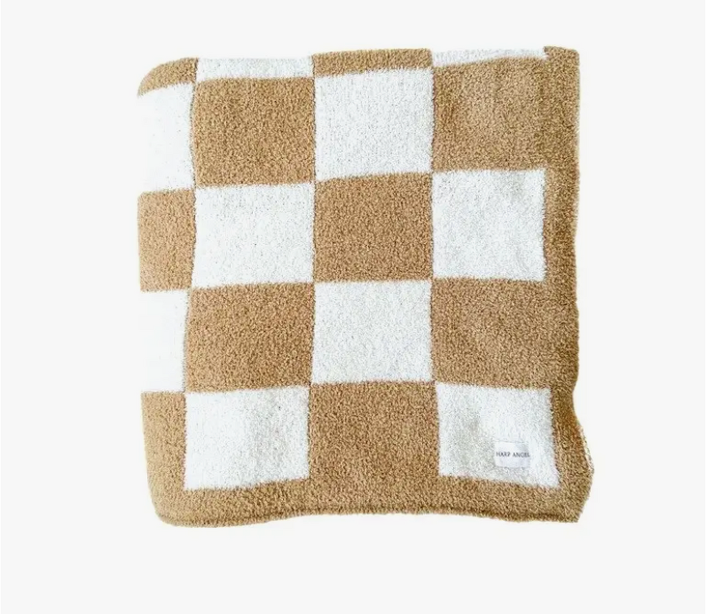 Checker Blanket - Camel/White